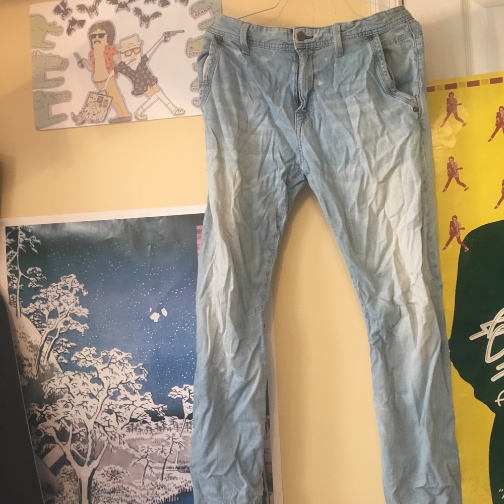 Zara Mans light acid wash denim jeans